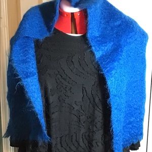 Vintage blue mohair scarf Blackcock for Ann Taylor